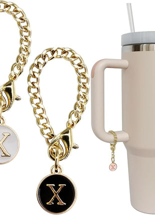 Letter Charm Accessories for Stanley Cup 2PCS Initial Name ID Personalized Handle Charm for Stanley Tumbler