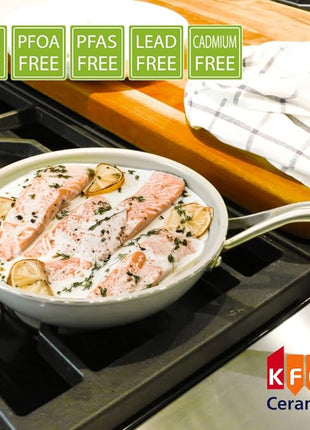 TECHEF - CeraTerra - 8 inch Ceramic Frying Pan – PFAS, PTFE & PFOA-Free, Toxin-Free Ceramic Coating, Induction-Ready, Oven & Dishwasher Safe, Ceramic Nonstick Frying Pan Made in Korea