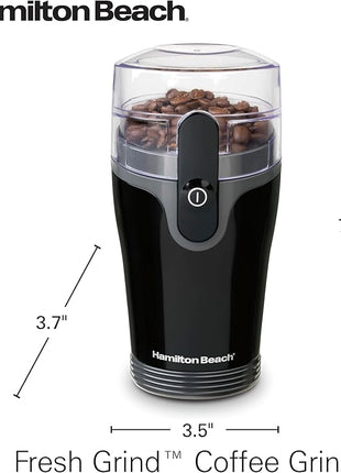 Hamilton Beach Fresh Grind Electric Coffee Grinder for Beans, Spices and More, Stainless Steel Blades, Removable Chamber, Makes up to 12 Cups, Black