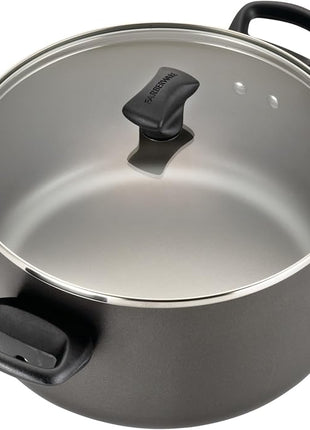 Farberware Dishwasher Safe Nonstick Cookware Pots and Pans Set, 15 Piece, Pewter