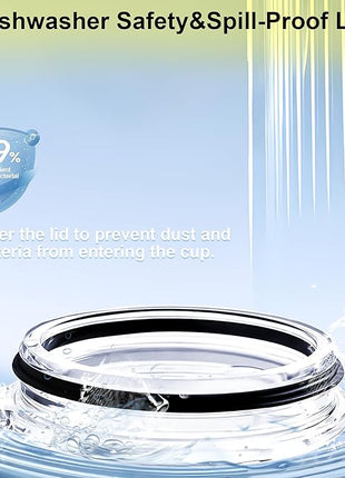 Spill Proof Lid With Straw For YETI Rambler, Tumbler, Ozark Trail cup and other brands Vacuum insulation stainless steel 20 oz Tumblers (30oz)