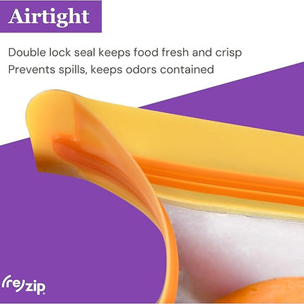(re) zip 5-Piece Stand-Up Pack n Go Reusable Bag Kit, BPA-Free, Food Grade, Leakproof, Freezer and Dishwasher Safe, Quart (1), 2-Cup (2), Snack (2) - Multicolor
