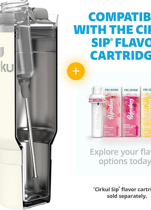 Cirkul 40oz. Pearl Stainless Steel Tumbler with Handle, All-Day StrawSip™, Double-Wall Insulated