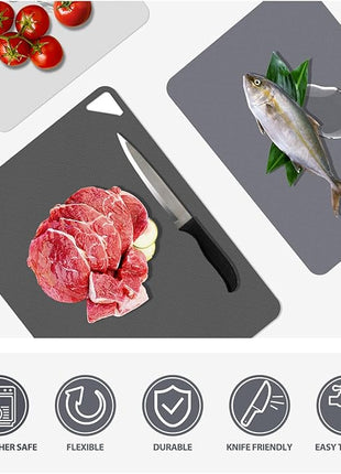 WK Flexible Plastic Cutting Boards for Kitchen, 6 Pieces Cutting Board Mats, Thin Cutting Board Sheets, Dishwasher Safe, BPA Free, Multi Sizes Set of 6