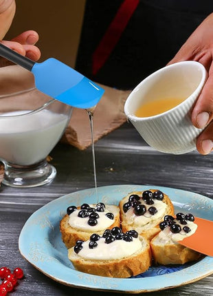 Coukre Silicone Spatula Set of 5,High Temperature Resistant, Food Grade Silicone, Dishwasher Safe, for Baking, Cooking (Colorful B Black)