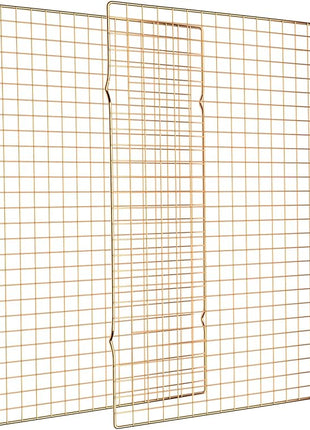 Cooling Rack for Baking, 2-Pack 16x10 Inches Baking Rack, Thick Wire Cookie Rack for Cooking, Roasting, Grilling, Drying, Oven Safe, Fits Half Sheet Pan, Gold