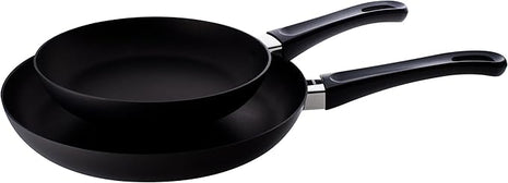 Scanpan Classic 2-Piece Nonstick Fry Pan Set, 8-inch and 10 1/4-inch – Compatible with Gas and Electric Stovetops, Metal Utensil Safe, Oven Safe to 500°F, Dishwasher Safe, Black