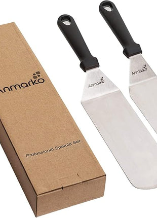 Spatula Turner Stainless Steel - Metal Spatula Set - Hibachi Spatula Great as BBQ Grill Accessories for Grill and Flat Top Griddle