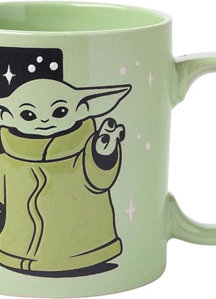 Silver Buffalo Star Wars Mandalorian Child Star Wars Wax Resist Ceramic Mug, 20 Ounces