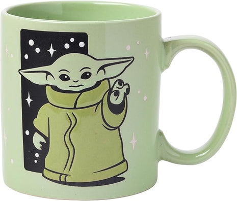 Silver Buffalo Star Wars Mandalorian Child Star Wars Wax Resist Ceramic Mug, 20 Ounces