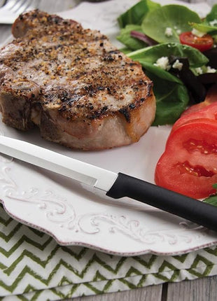 Rada Cutlery 4-Piece Wedding Register Knife Gift Set (G204), Stainless Steel Hollow Ground Blades, Made in USA, Black Handles