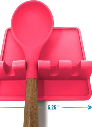 Zulay Kitchen Silicone Utensil Rest with Drip Pad for Multiple Utensils - BPA-Free, Heat-Resistant Spoon Rest & Spoon Holder for Stove Top - Kitchen Utensil Holder for Ladles & Tongs - Honeysuckle