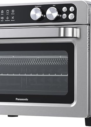 Panasonic FlashXpress Family Size Air Fryer Toaster Oven Combo, 11 Cooking Functions, 1800W PFAS-Free, Double Infrared Heating, Temperature Control Dial, Stainless Steel - NB-G211P