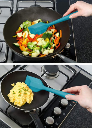 StarPack Basics Silicone Spatula (11.5"), High Heat Resistant to 480°F, Hygienic One Piece Design, Non Stick Rubber Cooking Utensil (Teal Blue)