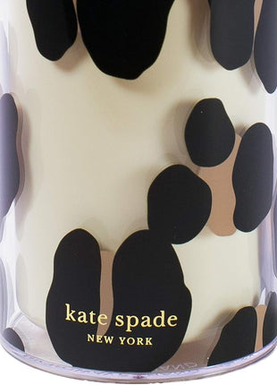 kate spade new york Insulated Tumbler with Reusable Straw, Leopard Print 24 Ounce Acrylic Travel Cup with Lid, Forest Feline