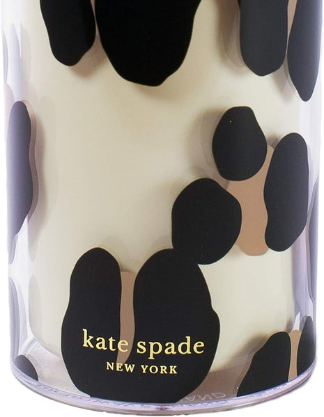 kate spade new york Insulated Tumbler with Reusable Straw, Leopard Print 24 Ounce Acrylic Travel Cup with Lid, Forest Feline