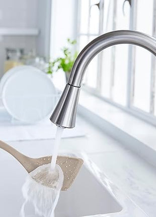 GreenPan Silicone Solid Turner Spatula, Flipping Cooking Kitchen Utensil, Flexible Rubber Nonstick Cookware, Rigid Steel Core, Heat-Resistant, Anti-Slip Handle, BPA-Free, Dishwasher Safe, Taupe