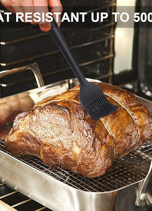 Silicone Spatula Set, 6 Piece Rubber Spatula Heat Resistant and Stainless Steel Core Spatulas for Cooking Utensils Large and Small Baking Kitchen Spatulas Black