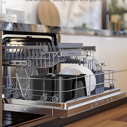 Nuwave Brio Plus Air Fryer 8 Qt, New & Improved, PFAS-FREE, 7 Digital One-Touch Cook Functions that AIR FRY, BAKE, ROAST, DEHYDRATE, TOAST, REHEAT, PREHEAT, 150 Presets, 50°F~400°F, 700/1500/1800W