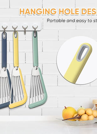 Nonstick Fish Spatula,Maywe Tanso Thin Slotted Spatulas Turner Silicone Fish Spatulas for Nonstick Cookware,High Heat Resistant BPA Free Cooking Utensils,Ideal for Fish,Eggs,Pancakes