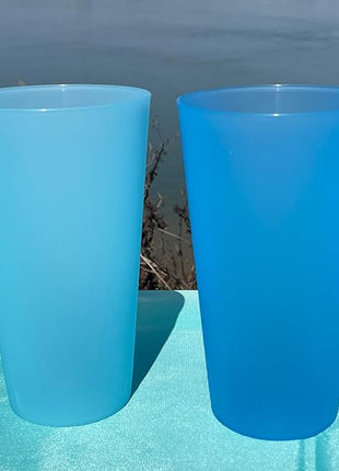 Reusable 32-ounce Drinking Cups - Unbreakable Large Plastic Tumblers set of 12, BPA Free Dishwasher Safe in 6 Assorted Colors for Indoor Outdoor Use