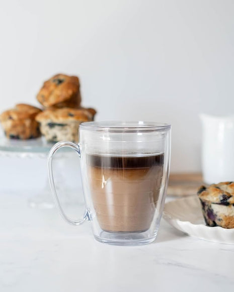 Tervis Clear & Colorful Tabletop Made in USA Double Walled Insulated Tumbler Travel Cup Keeps Drinks Cold & Hot, 16oz Mug, Blue Moon