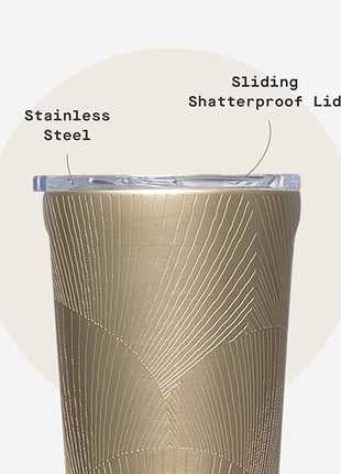 Corkcicle Classic Tumbler - Keeps Drinks Cold for 9 Hours & Hot for 3 - Triple-Insulated Stainless Steel - Holiday Tumbler Gift - 16 oz - Champagne Dreams