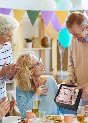 50th Birthday Gifts for Women Her, Fabulous 50 Aged to Perfection, 14oz Gold Pattern Coffee Mug, Cool Gifts Idea for Turning 50 Year old Mom, Wife, Daughter, Sister, Friends, Aunt, Nice Gift Boxed