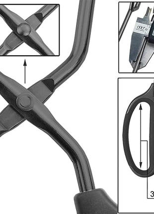 Stainless Steel Scissor Tongs 12" and 16" Set, Extra Long Metal Kitchen Tongs for Cooking, Grilling & Serving (Set of 2, Black)