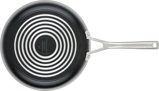 KitchenAid Hard Anodized Induction Nonstick Frying Pan Set With Lid, 3-Piece – 8 & 10 Inch Skillets, Durable, Even Heating, Dishwasher & Oven Safe, Easy-Clean, Matte Black