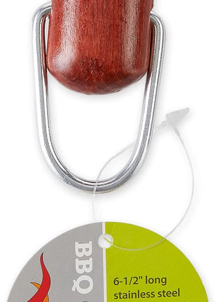 RSVP International Endurance (BQ-FRK) BBQ Grill Fork, 17.25" | Long Handle Keeps Hands Safe from Fire | Made from Stainless Steel & Rosewood