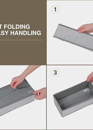 DIMJ Drawer Organizers for Clothing, Set of 12 Dresser Drawer Organizers, Fabric Closet Organizers and Storage, Drawer Dividers for Baby Clothes, Socks, Belt, Tie (Blended)