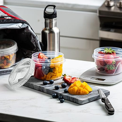 (16 Ounce 10 Pack) Clear Twist cap Containers with Screw on Lids Twist Top Food Storage Freezer Containers