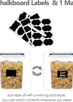 CHEFSTORY Airtight Food Storage Containers with Lids, 8 PCS Plastic Storage Canisters for Kitchen & Pantry Organization,Dry Food Canisters for Flour, Sugar and Cereal