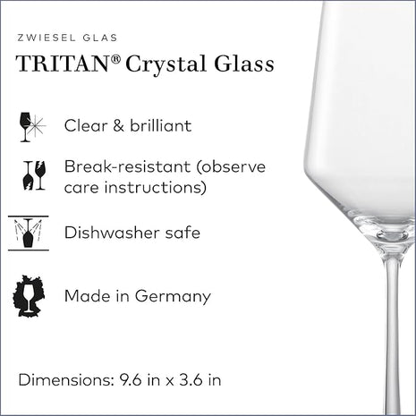 ZWIESEL GLAS Pure Cabernet Red Wine Glass (Set of 2), Graceful Wine Glasses for Red Wine, Dishwasher-Safe Tritan Crystal Glasses, Made in Germany (19 Ounce)