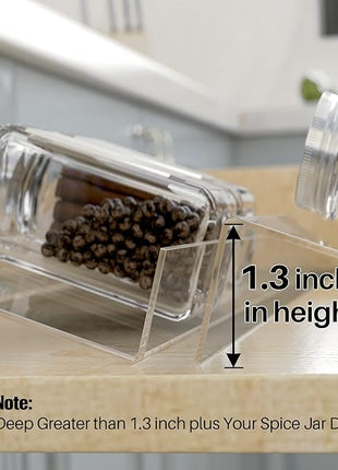 Antimbee Spice Drawer Organizer, 4 Tier- 4 Pack Acrylic Spice Rack Tray for Drawer, Expandable From 13" to 26" Kitchen Spice Rack Tray for Countertop Holds up 28 Spice Jars (Jars not Include)