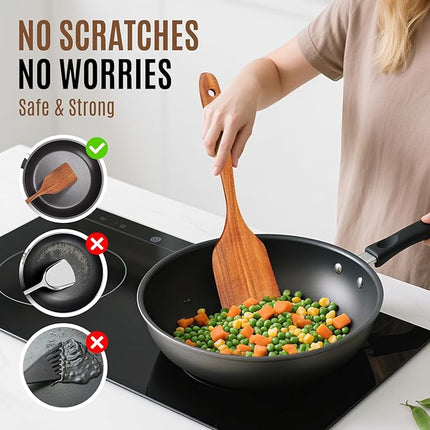 Wooden Spoons for Cooking, Excellent Wooden Kitchen Utensil Set (5pcs)