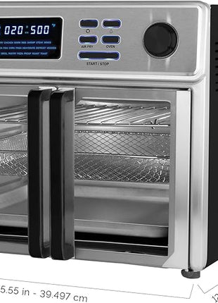 Kalorik MAXX Complete Air Fryer Oven Digital Controls 26-Quart Capacity 10-in-1 Countertop Cooker with 21 Presets, 15 Deluxe Accessories & 60-Recipe Hardcover Cookbook, 1700-Watts, Stainless Steel