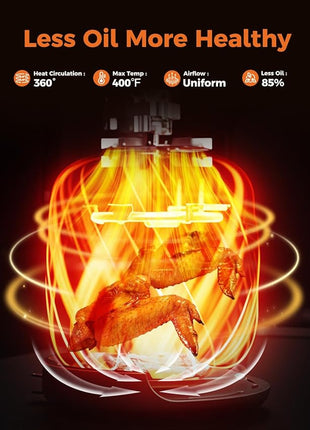 Bear Small Air Fryer 2.1 QT, Mini Airfryer Adjustable Time&Temp Control, Compact Size Space Saving for 1-2 People Quick Healthy Meals Snack in Minutes with Nonstick Basket