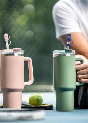 9P Straw Cover for Stanley Cup, Silicone Straw Topper for Stanley Cup 30&40oz with Tumblers, 10mm 0.4in Lid Accessories (Reusable)