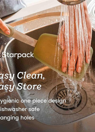 Starpack 'Flex & Flip' Flexible Silicone Turner Spatula (Wide) - High Heat Resistant Spatulas for Cooking Egg 600°F - Silicone Pancake Turner Spatula, LFGB Grade Non Stick Rubber Kitchen Utensils