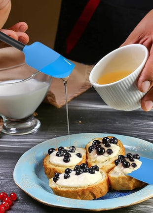 Coukre Silicone Spatula Set of 5,High Temperature Resistant, Food Grade Silicone, Dishwasher Safe, for Baking, Cooking (Blue Black)