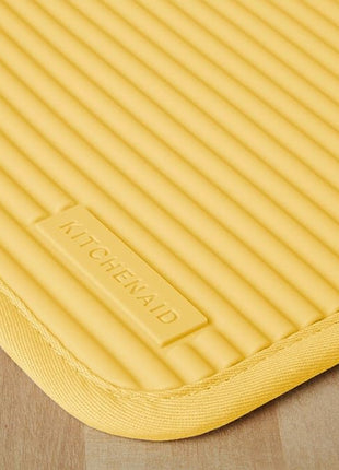 KitchenAid Ribbed Soft Silicone Pot Holder 2-Pack Set, Orange Sorbet, 7"x9"