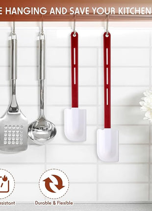 Norme 4 Pcs High Temp Silicone Spatulas Heat Resistant Rubber Spatula Commercial Silicone Scraper with Handle for Kitchen Cook Baking Mixing Utensil, Dishwasher Safe (14 Inch,16.5 Inch)