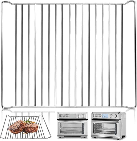 Air Fryer Rack for Cuisinart TOA-95 Air Fryer Convection Toaster Oven, 11.2''*10'' Air Fryer Stainless Steel Wire Rack Basket Tray Accessories Parts, Dishwasher Safes