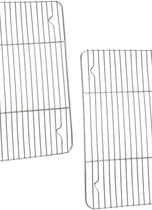 P&P CHEF Baking Cooling Rack Set for Cooking Roasting, 4-Piece Stainless Steel Wire Racks for Oven Use, Healthy & Dishwasher Safe, Rectangle, 11.6 Inch