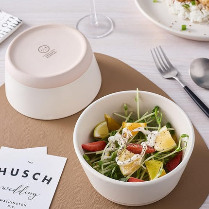 Stone Lain Jules Stoneware Dinnerware, Plates and Bowls, Dish Set for 4, Off White, Microwave & Dishwasher Safe, 16-Piece