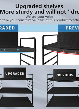 Upgraded Cabinet Organizers and Storage -Divided Compartment Holder for Plastic Bag, Wrap, Foil, Snack and Box for Kitchen and Pantry Organization and Storage, Kitchen Organization(Black)