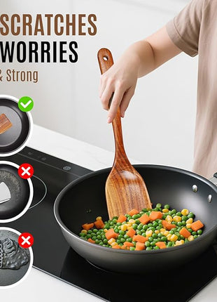 Wooden Spoons for Cooking, Excellent Wooden Kitchen Utensil Set (4pcs)