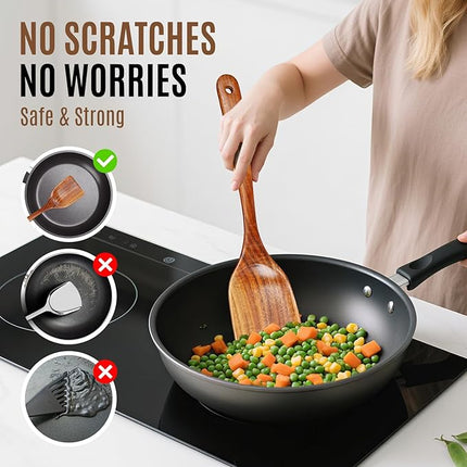 Wooden Spoons for Cooking, Excellent Wooden Kitchen Utensil Set (4pcs)